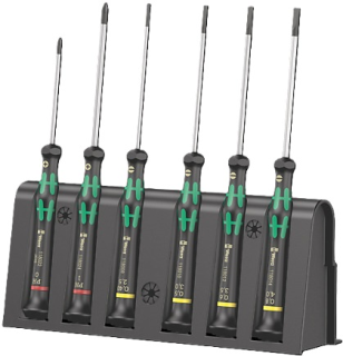 2035/6 B Screwdriver set and rack for electronic applications, 6 pieces, 05118152001 Wera main