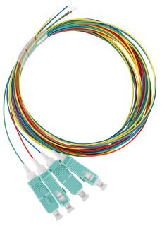 FO Pigtail SC, 50/125æm OM3, 2.0m, Easy Strip, 4pcs, HLP03C042P Schrack Technik