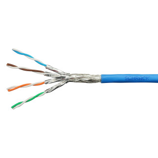 S/FTP Cable Cat.7, 4x2xAWG23/1, 1.000MHz, LS0H, Dca 30% blue, HSKP423PP5, Schrack Technik