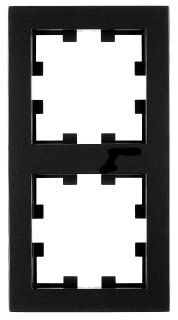 Two gang frame, Design CUBIC, black, EV135302 Schrack Technik