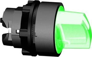 Pārslēdža galva 2 pozīcijas, ar atsperi, 22mm, Zaļa, Harmony XB5 ZB5AK1433 Schneider Electric main