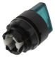 Head for illuminated selector switch, Harmony XB5, grey plastic, green handle, 22mm, universal LED, 3 positions, stay put alt_view_3
