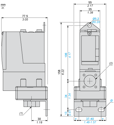 Pressure switch XMLB 4 bar - adjustable scale 2 thresholds - 1 C/O, XMLB004A2S13 alt_view_2
