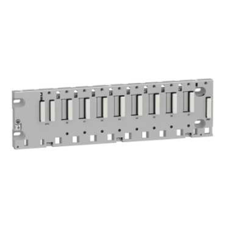 Backplane, Modicon X80, 8 slots, panel, mounting plate or DIN rail mounting