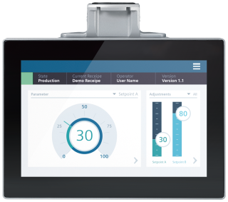 SIMATIC HMI MTP1200 Unified Comfort PRO Neutral Front Suitable for support ar..., 6AV2128-3MB57-0AX0, Siemens main