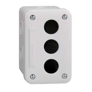 Empty control station, Harmony XALE, plastic, light grey, 3 cut outs, for Harmony XB7 main
