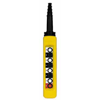 Pendant control station, Harmony XAC, plastic, yellow, 8 push buttons, 1 to 7 with 1NO, 8th with 1NC