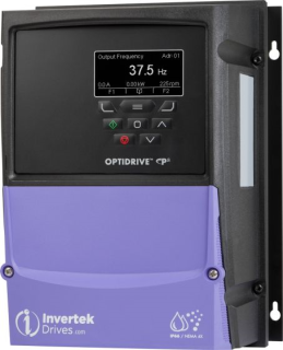 Variable frequency drive, Optidrive P2, 7.5 KW, 3 PH in, 3 PH out, 18A, 380-480V, EMC Filter, Brake Chopper, TFT Display, IP66, Invertek Drives, ODP-2-34075-3KF4A-MN main