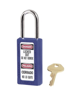 411KAMKBLU | Zenex padlock - Keyed Alike and Master Keyed (Master Key to order separately) padlock - Key retaining main