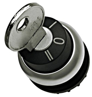 Key-operated switch, 3 positions, stay-put, 60ø main