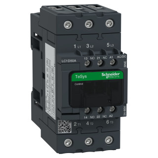 Contactor, TeSys Deca Advanced, 3P(3NO), AC-3/3e, <=440V, 50A, 24...60V AC/DC coil, EverLink BTR screws