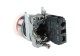 Push button, Harmony XB4, metal, projecting, red, 22mm, spring return, booted, unmarked, 1NC alt_view_3