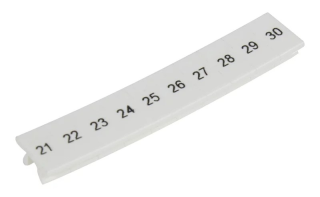 Marking strip, Linergy TR, clip in type, 5mm, printed characters 21 to 30, printed horizontal, white, Set of 10 main