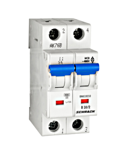 Автоматический выключатель (MCB) B, 10А, 2-полюсный, 6кА, Schrack Teknik, BM618210-- main