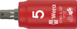 8740 A VDE HF Zyklop Bit socket, insulated, with 1/4" drive, with holding function for hexagonal socket screws, 5 x 45 mm, 05005902001 Wera main